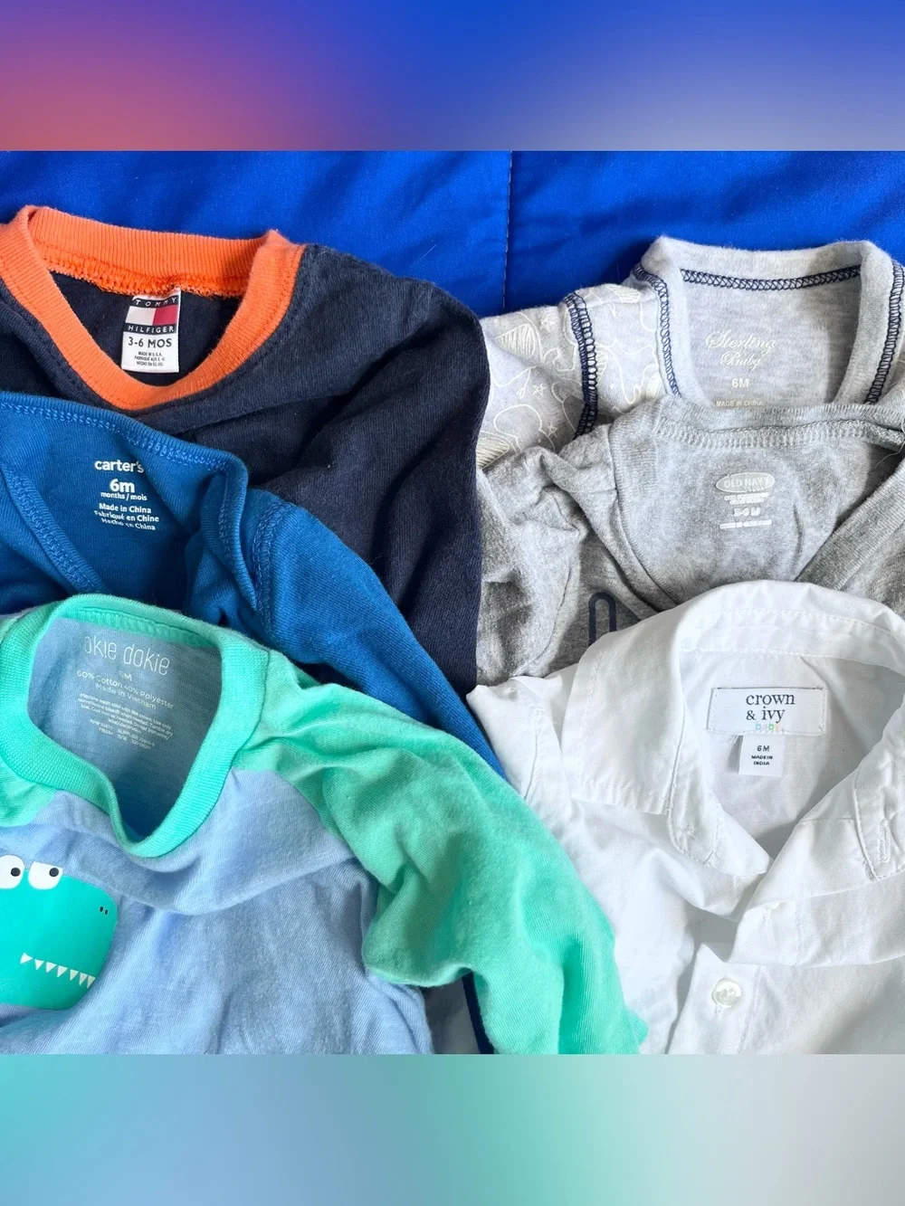 Baby Boy Long Sleeve Shirt Bundle Lot 6 Months (6)